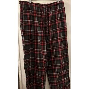Croft & Barrow Mens Pajama Pants XL Red Plaid Sleepwear Lounge Pull On Flannel